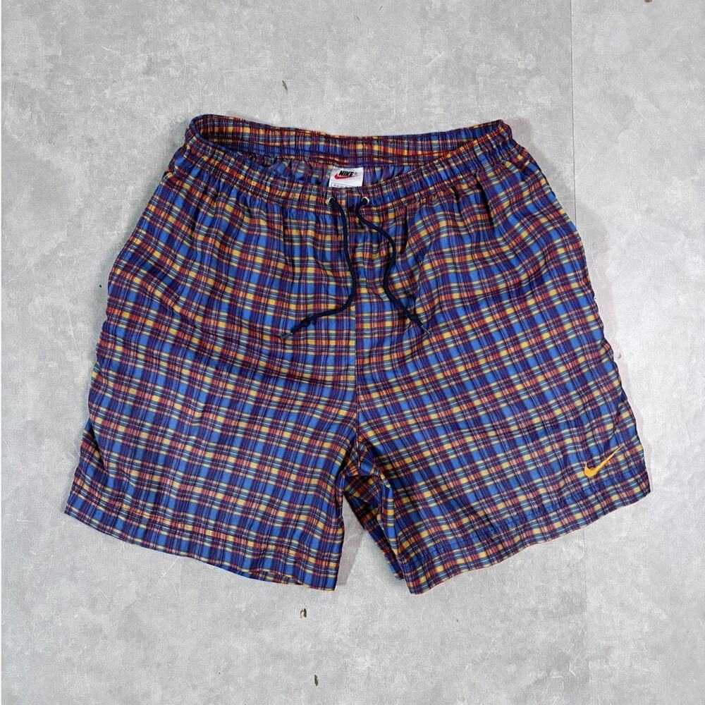 90's Vintage Nike Plaid Shorts -M